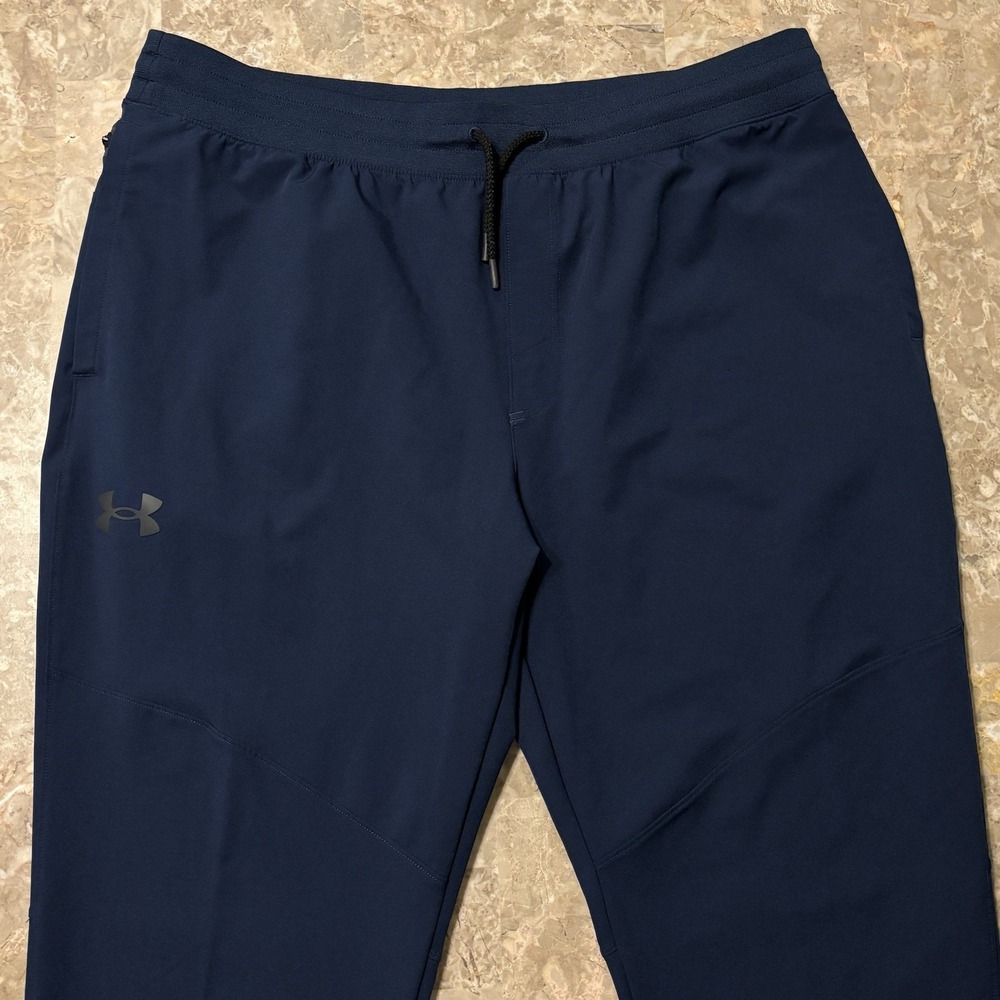 Under Armour Woven Joggers Mens 2XL Blue Sportstyle Elite Tapered 30" Gym
